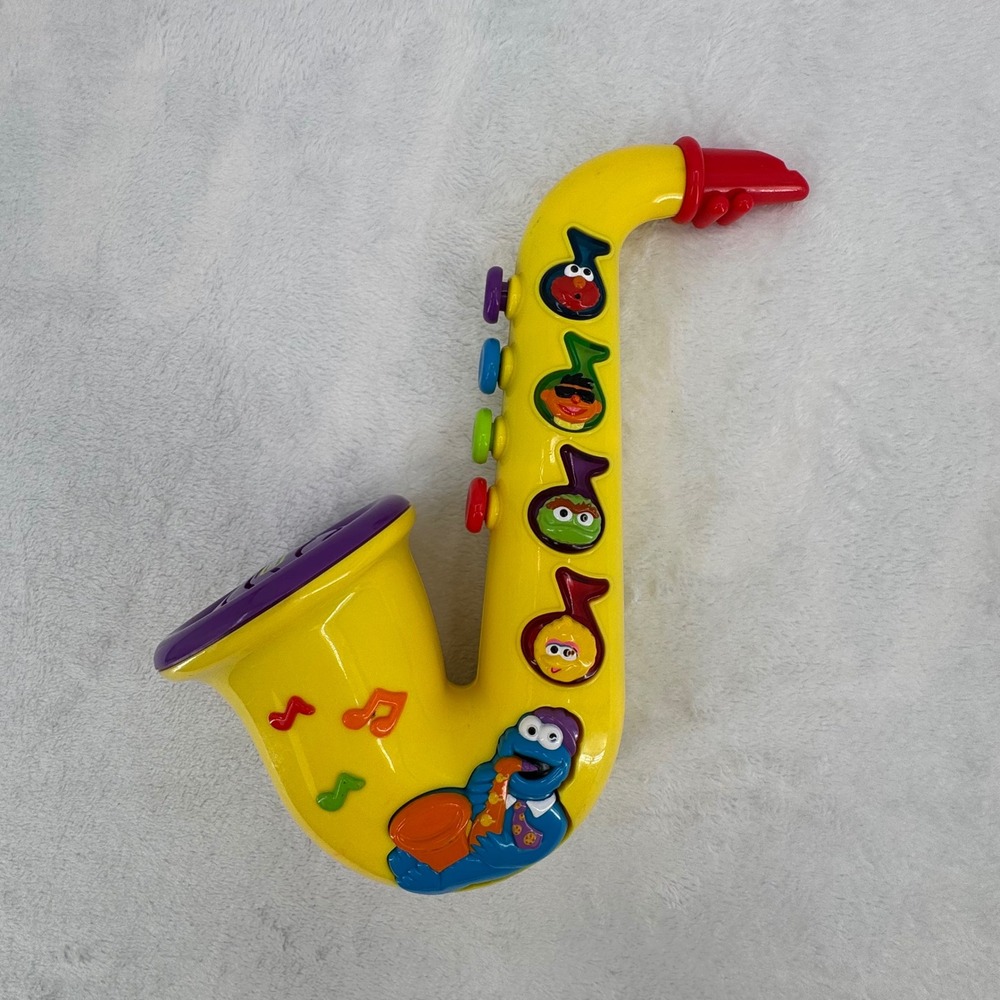 1999 Mattel Sesame Street Cookie Monster Musical Saxophone Kids Instrument Toy